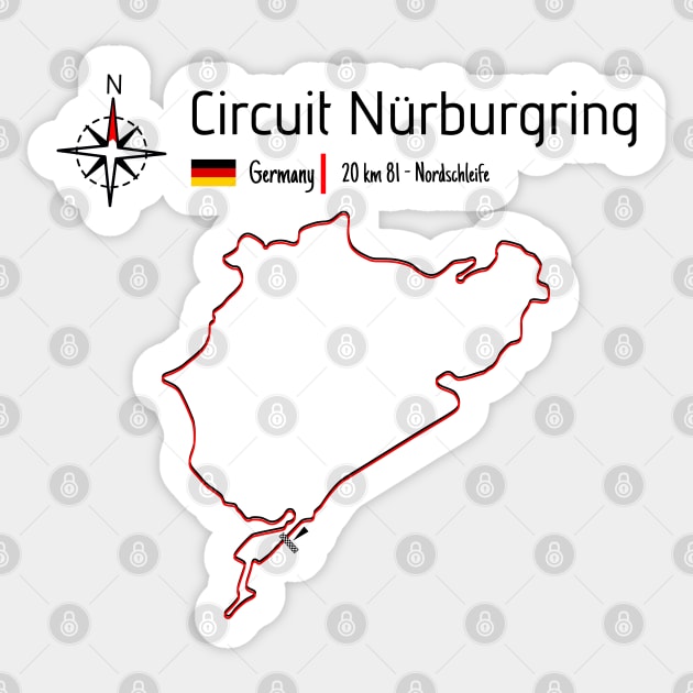 Circuit Nördschleife - Circuit Nürburgring Germany Sticker by Aurealis